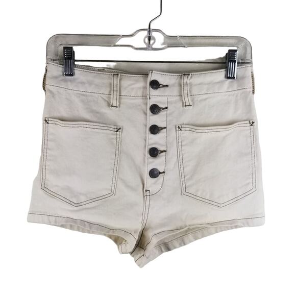 We The Free High Waisted Exposed Button Fly Closure Shorts Women 28 - Picture 1 of 6